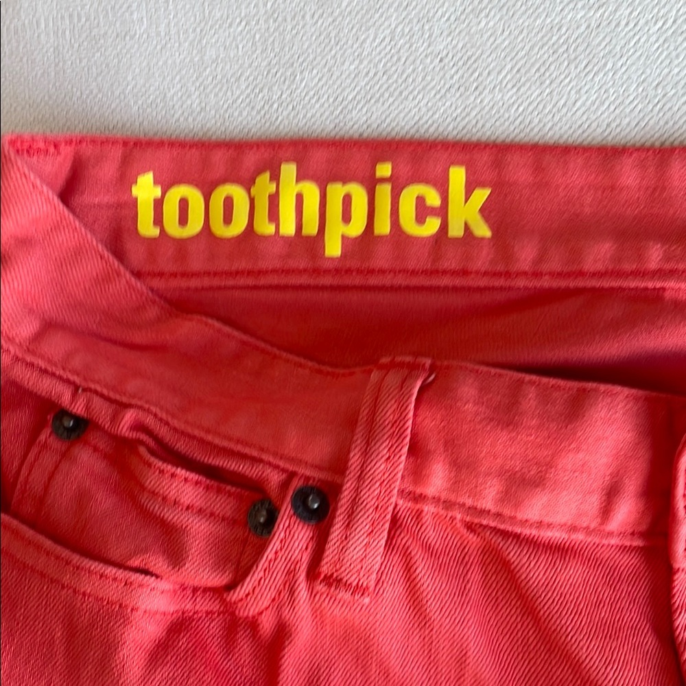 J. Crew Toothpick Skinny Jeans Bright Coral Size 30 - Picture 4 of 8
